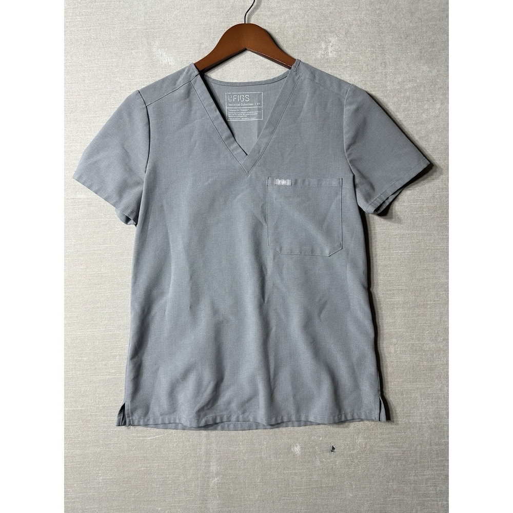 Figs Scrub Top Shirt Women's XS Gray V Neck Technical Collection FW1000